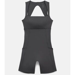 NWT girlfriend collective Moon Tina Open Back Unitard gray grey athletic romper